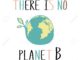 Motivation poster There Is No Planet B on white background. Eco green design vector Illustration. Save the Earth.